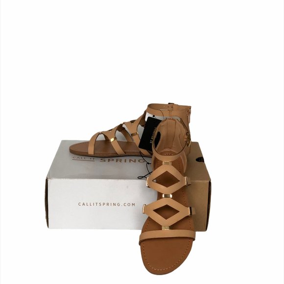 Forever 21 Strappy Cutout Sandals Nude Size 7 - Picture 2 of 4